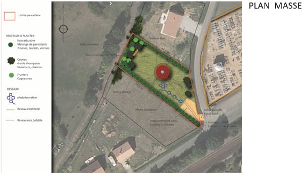 Implantation dans cadastre projet yourte