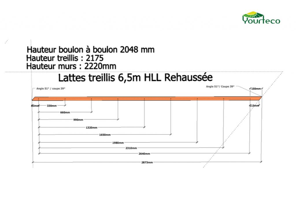 Plan de la latte de treillis pour yourte