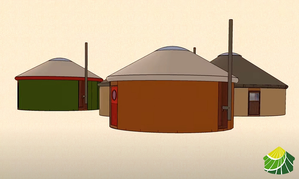 Construction plans for wooden yurts