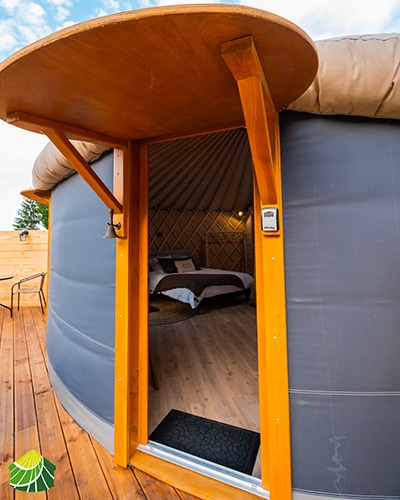Wooden door for yurt