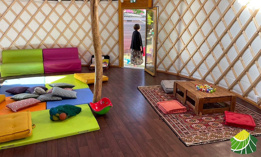 Wooden yurt flooring
