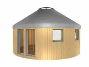 Yourte ossature bois avec menuiserie aluminium