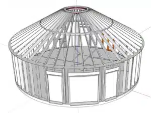 Plan d'une yourte en bois de qualité par yourteco